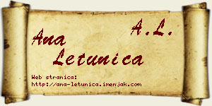 Ana Letunica vizit kartica